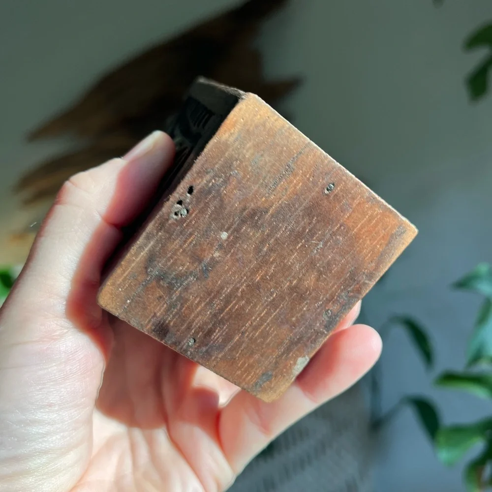 Vintage Hand-Carved Wooden Pen Holder | Boho Rustic Desk Organizer Artisan Wood